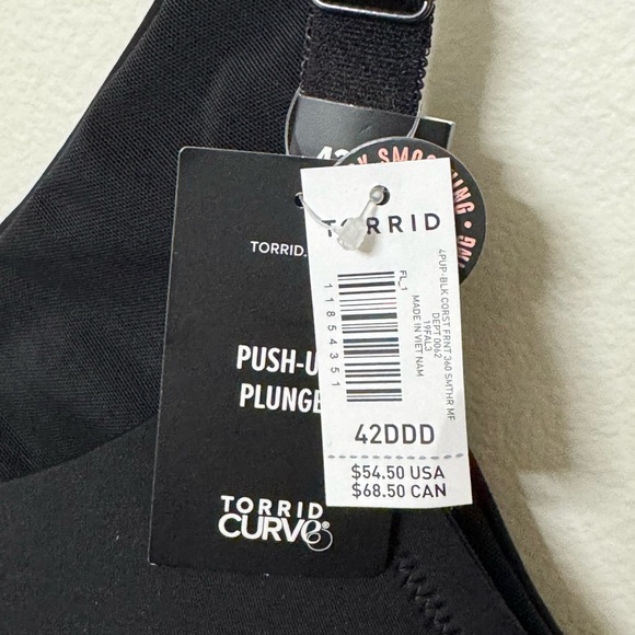 Torrid Wire Push up Plunge corset front 360 smoothing bra black - Picture 2 of 5